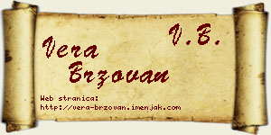Vera Brzovan vizit kartica